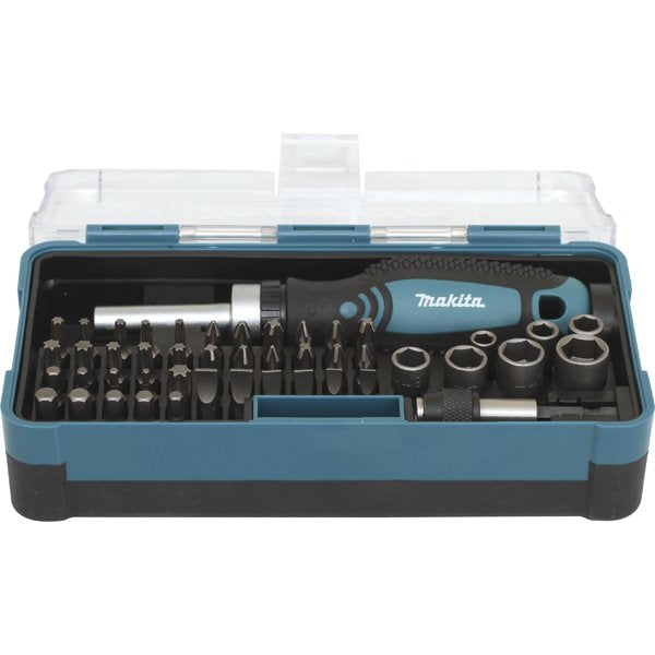 Juego De Carraca Y Puntas Makita , 47 Piezas, Llave De Tubo B-36170