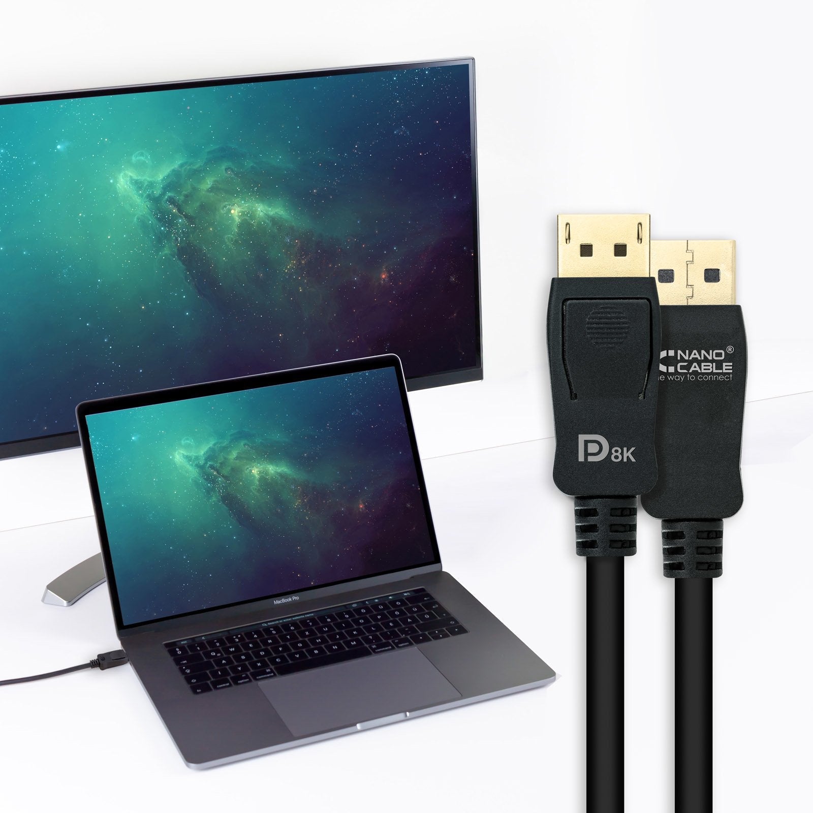 Nanocable Cable Displayport 1.4 Certif. Vesa Dp/M-Dp/M 0.5m - Negro