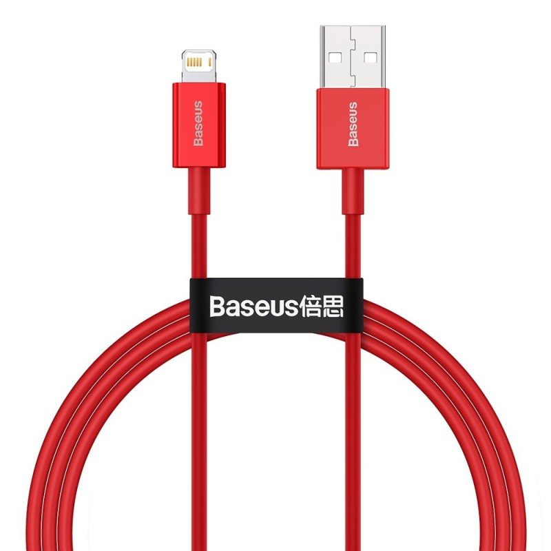 Baseus Lightning Superior Series Cable, Fast Charging, Data 2.4a, 1m Red (Calys-A09)