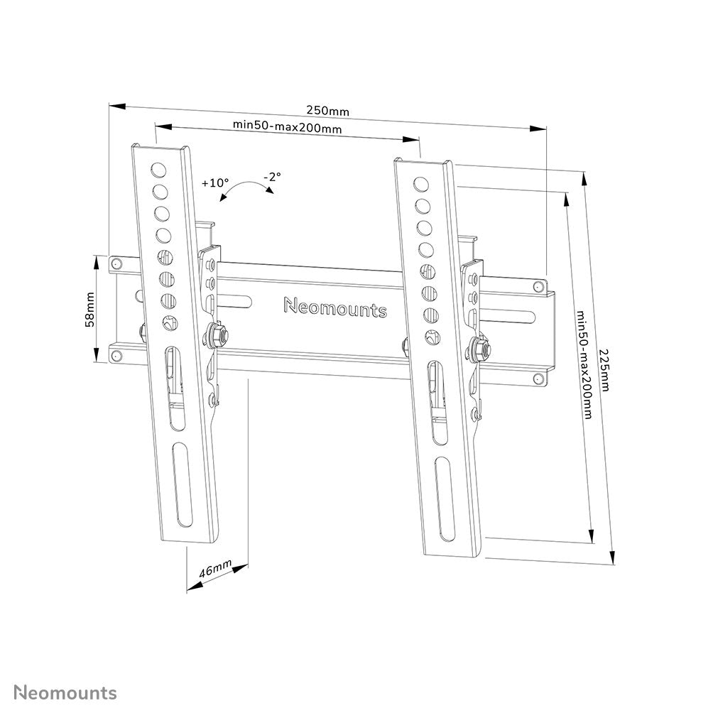 Soporte De Pared 24-55'' 25kg Negro Neomounts