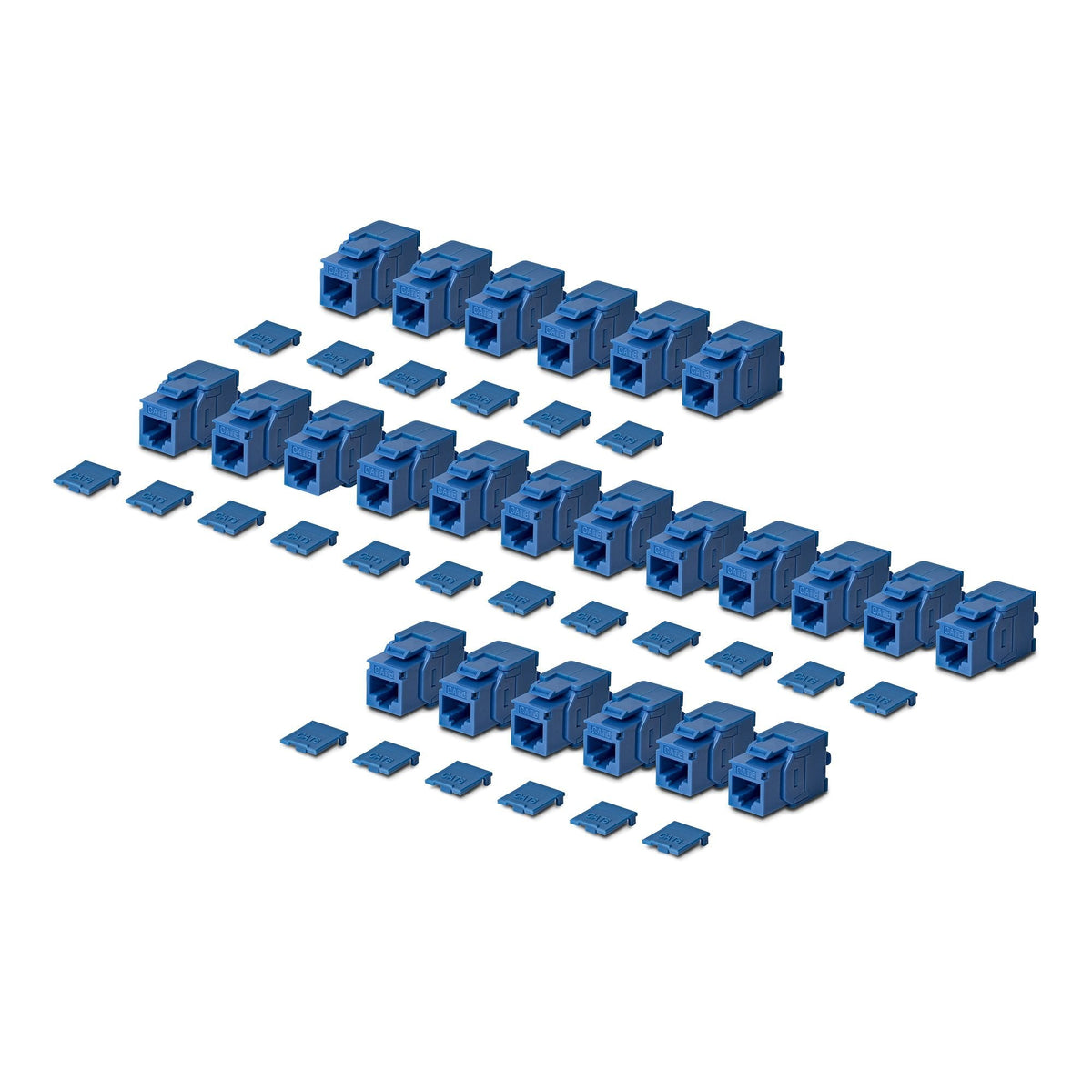 Startech.Com Cat6 Keystone Jack Módulo, Pack De 24 Rj45 Ethernet Keystone Conector Hembra, Utp Cat6 Wandbuchse, 180 Grad, Sin Herramientas, Azul, Plano, Azul, Rj-45, Conector Hembra, Conector Hembra, 10gbase-T
