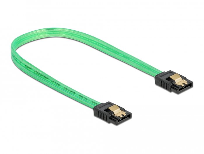 Delock Sata 6 Gb/S Cable Uv Leuchteffekt Verde 20 Cm