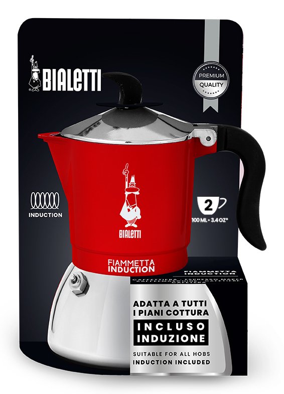 EAN 8006363036917 - Bialetti Fiammetta Induction Cafetera italiana 0,1 L Rojo, Acero inoxidable imagen 4