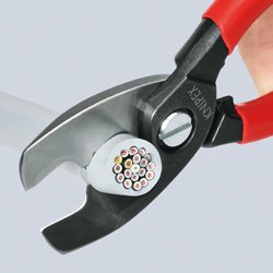 Tijeras Cortacables Con Filo De Corte Doble Recubiertos De Plástico Bruñido 200 Mm Ø 20 Mm / 70 Mm² 9511200 Knipex