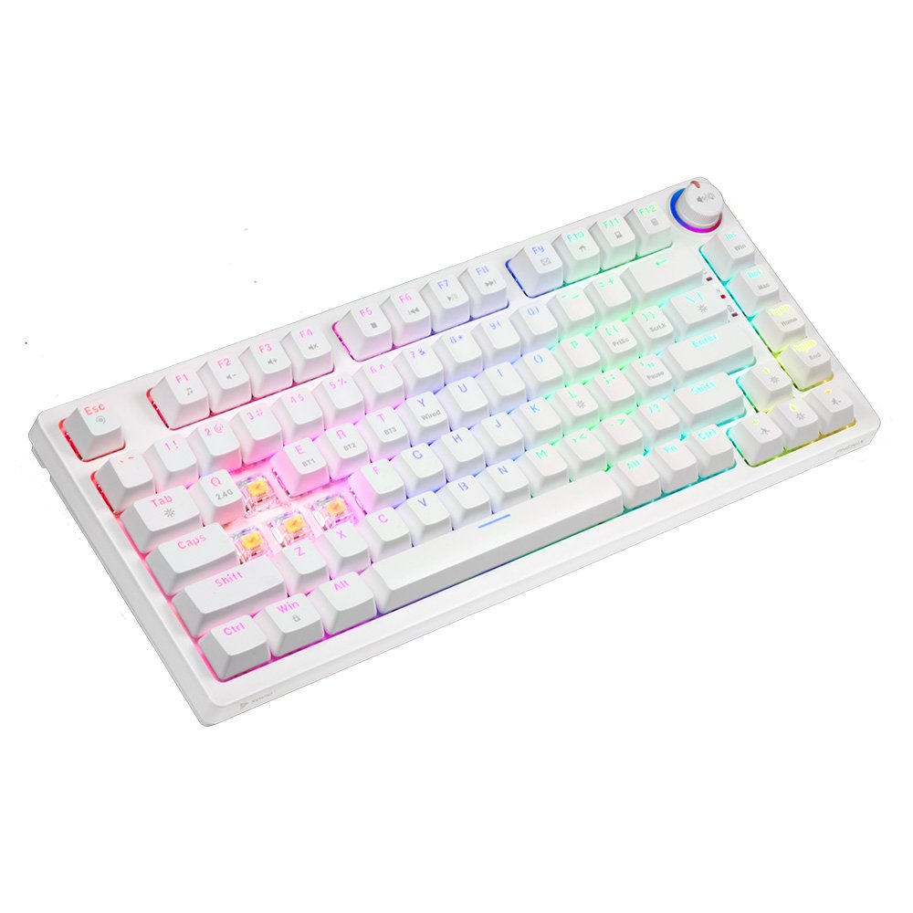EAN 5901986049302 - Savio Phenix WHITE GAT YELLOW teclado Juego USB + Bluetooth QWERTY Internacional de EE.UU. Blanco imagen 4