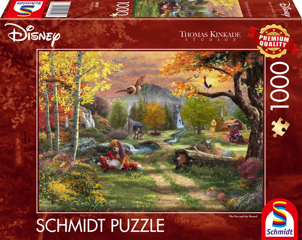 Schmidt Spiele Thomas Kinkade Studios: Disney - El Zorro Y El Perro, Puzzle 1000 Piezas 58050