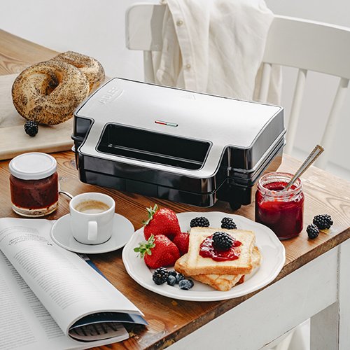 EAN 5905575903112 - Adler AD 3073 sandwichera 1400 W Negro, Plata imagen 13