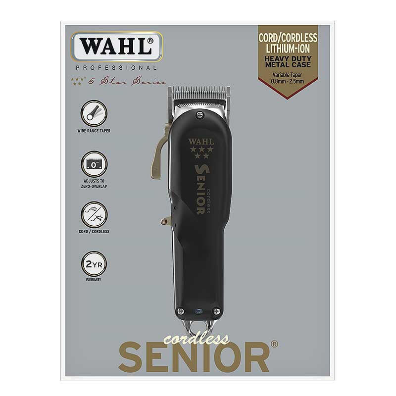 Afeitadora Sin Cable Wahl Cordless Senior De Iones De Litio (Li-Ion) Negro