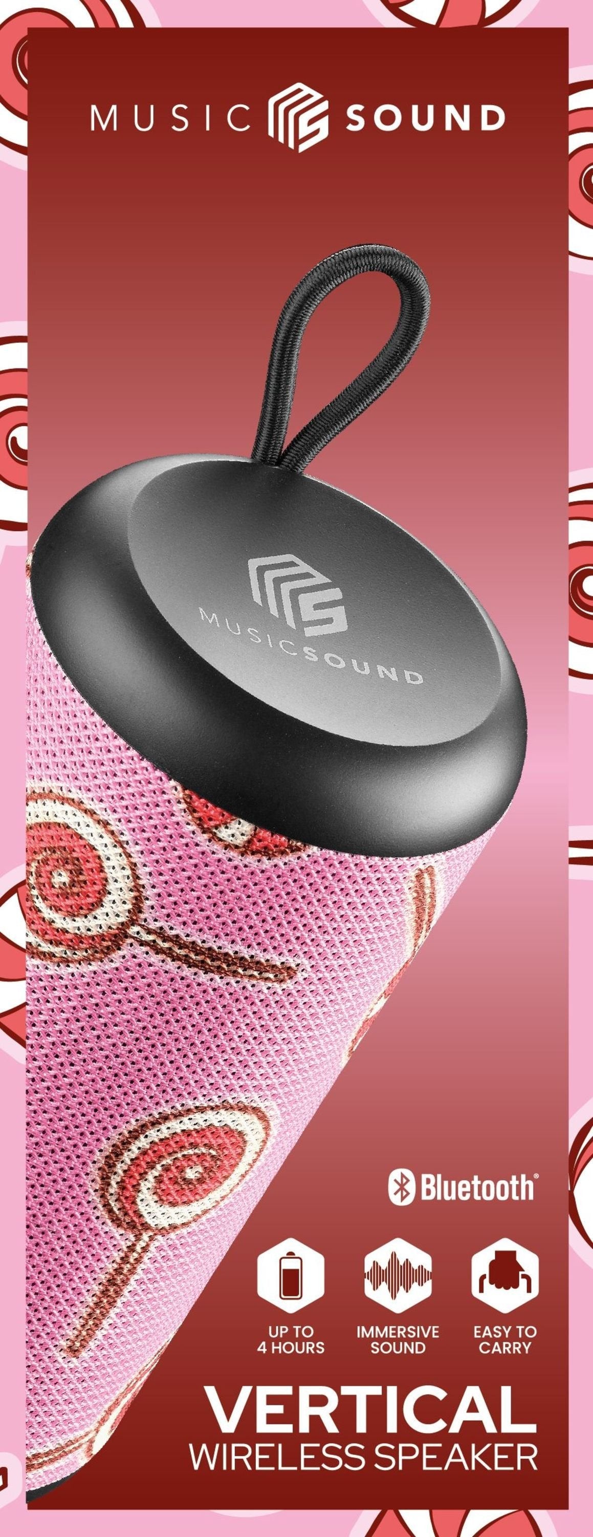 Music Sound 8018080483714 Altavoz Monofónico Portátil Rosa 5 W