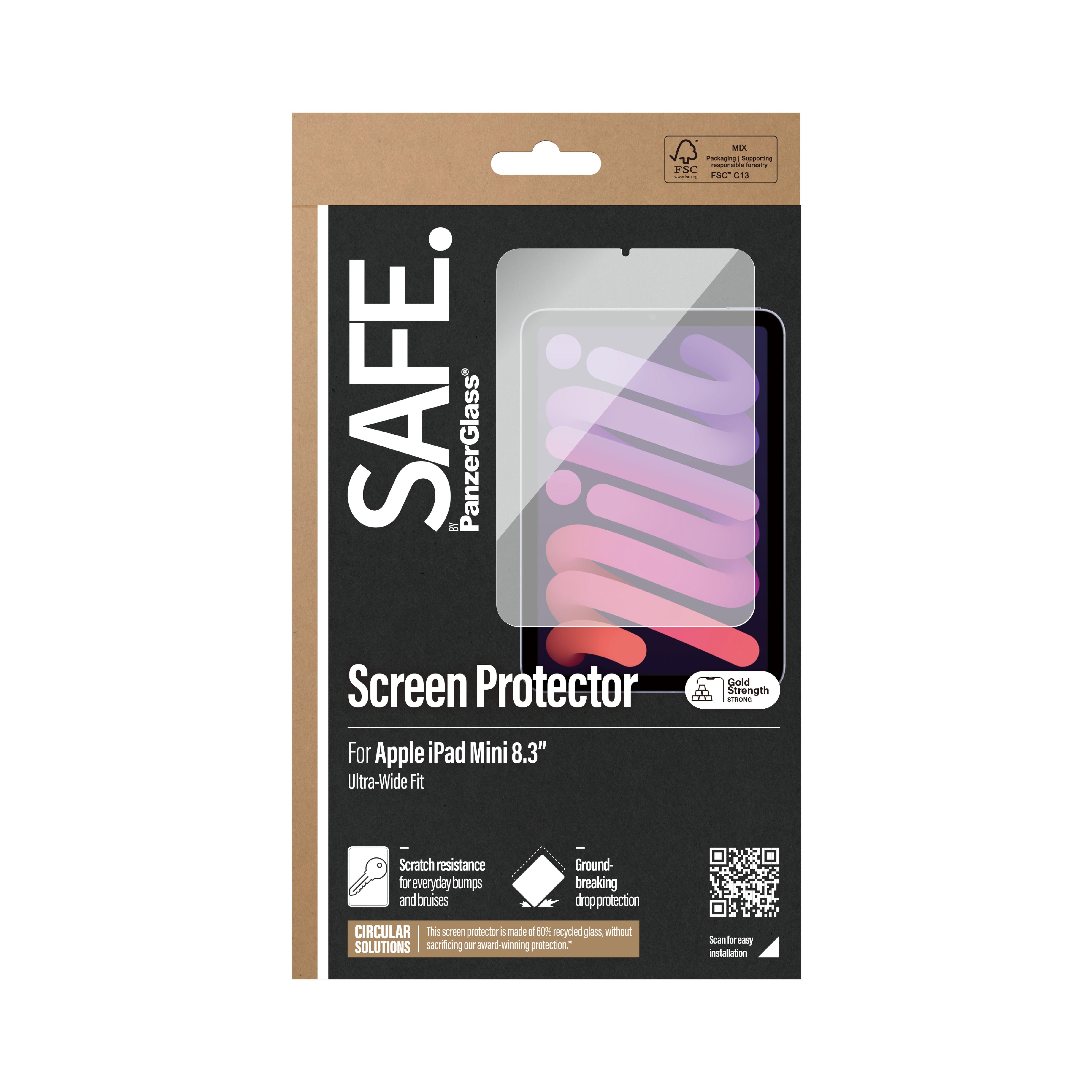 EAN 5715685001734 - PanzerGlass SAFE. by ® Screen Protector iPad Mini 8.3'' (2021, 2024) | Ultra-Wide Fit Protector de pantal imagen 3