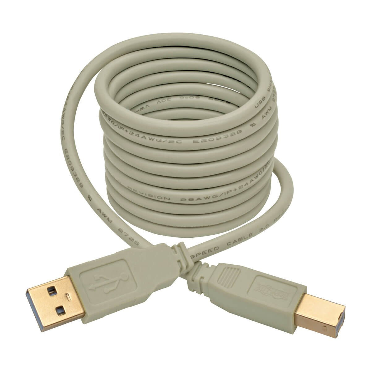 Usb 2.0 A To B Cable (M/M),  Beige, 6 Ft. (1.83 M)