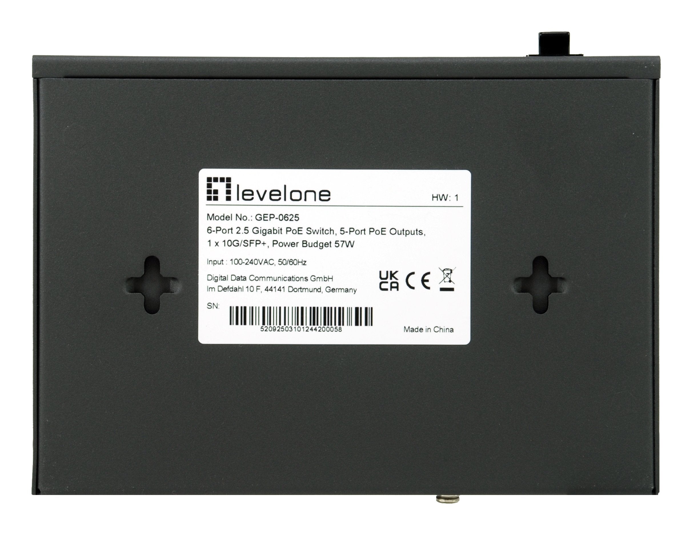 Switch Levelone 6x Ge Gep-0625 2.5gbe 57w 8xpoe+ Sw