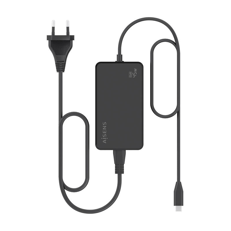 Aisens Cargador De Sobremesa Gan 45w Pd3.0 1xusb-C 1.8m, Negro