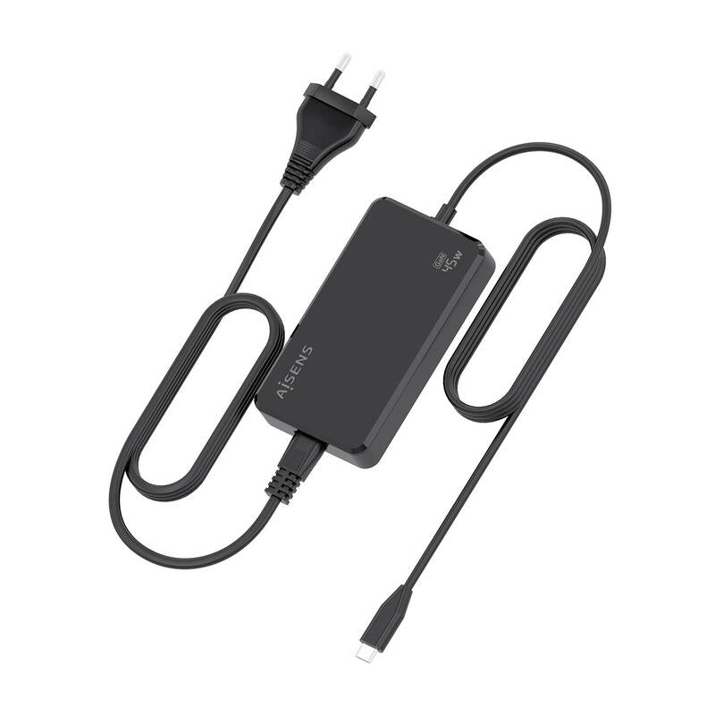 Aisens Cargador De Sobremesa Gan 45w Pd3.0 1xusb-C 1.8m, Negro