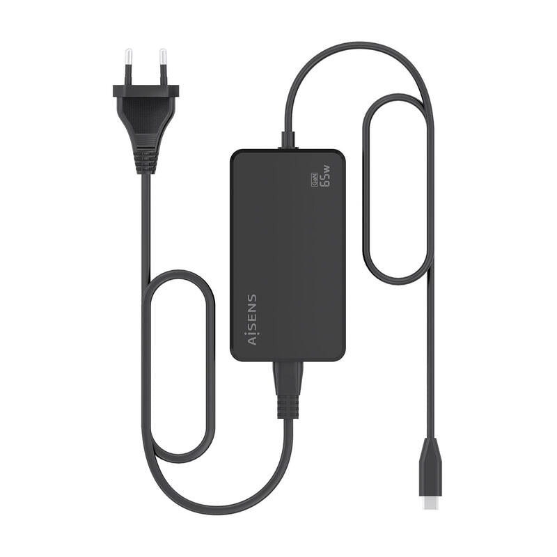 Aisens Cargador De Sobremesa Gan 65w Pd3.0 1xusb-C 1.8m, Negro