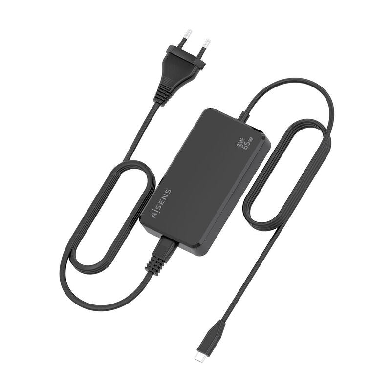 Aisens Cargador De Sobremesa Gan 65w Pd3.0 1xusb-C 1.8m, Negro