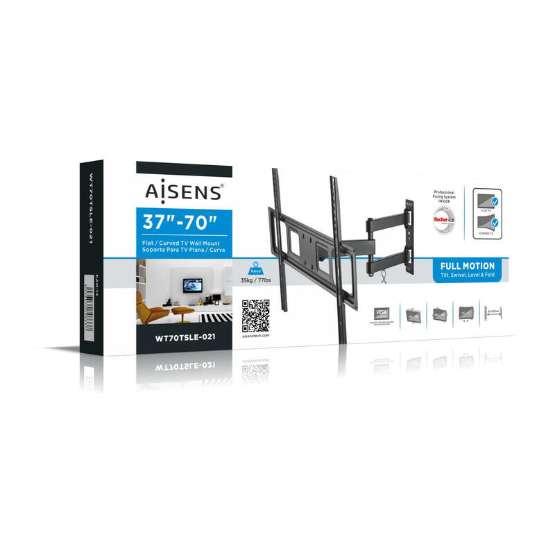 Aisens Soporte De Pared Para Pantallas 37-70'/94-177cm Hasta 35kg Giratorio / Inclinable / Nivelable Vesa Max. 600*400