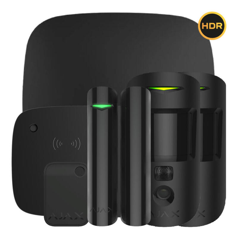 Ajax Hub2kit-Dp-Pro-Kpd-Hdr-Bl1 Kit Ajax Negro. Hub 2 2g + 2motioncam-Hdr + Doorprotectplus + Keypadcombi + Tag