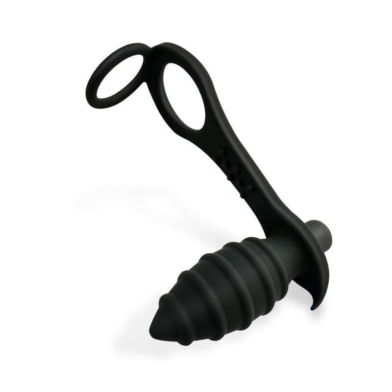 Aksten Plug Anal Con Vibración Y Anillo Para Testículos