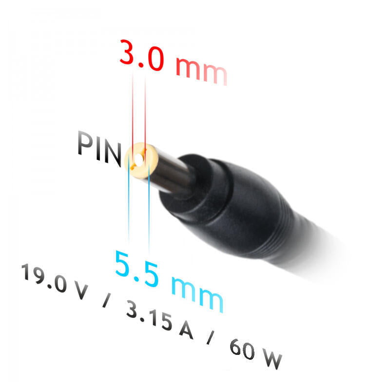 Akyga Cargador Para Coche Para Portátil Ak-Nd-38 19v/3.16a 60w 5.5x3.0 Mm + Pin Samsung