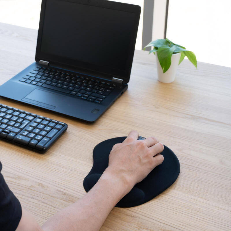 Alfombrilla Raton Ergonomica Gel, Negro