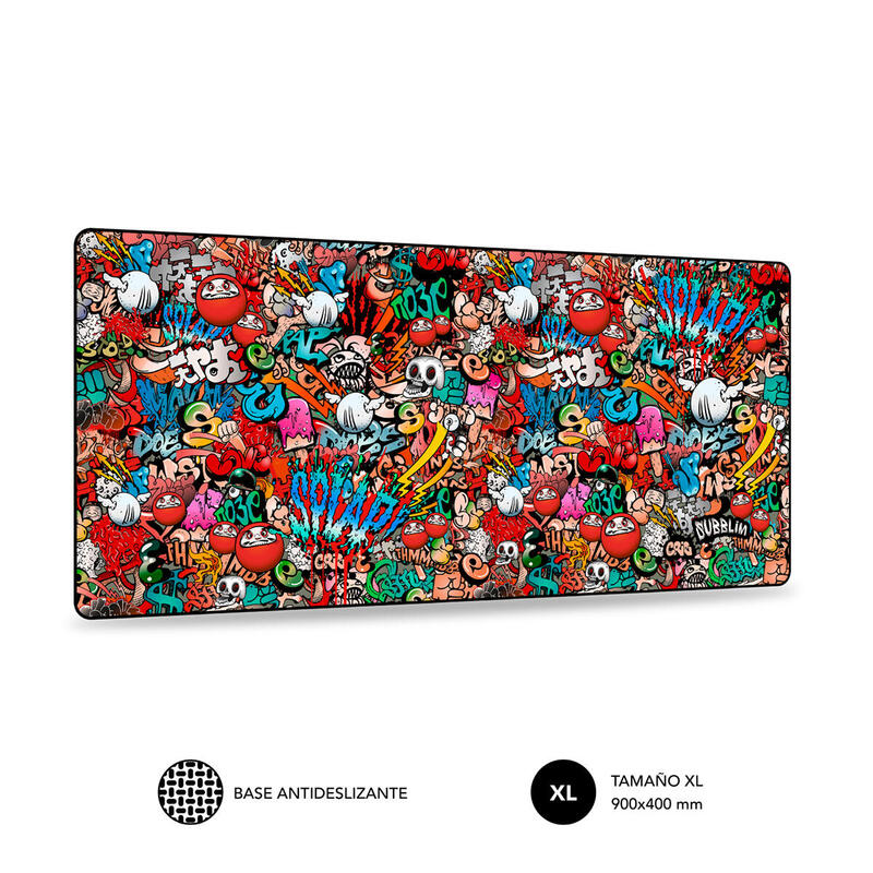 Alfombrilla Subblim 01puw02 Graffiti Xl/ 900 X 400 X 3 Mm
