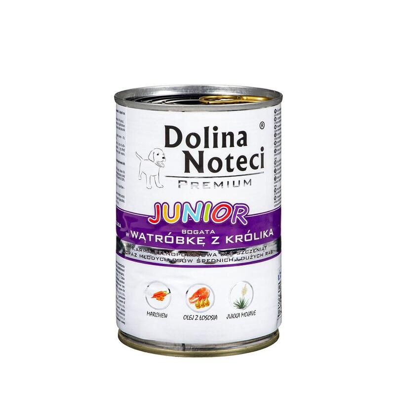 Alimento Húmedo  Dolina Noteci Premium Junior Rico En Hígado De Conejo -Para Cachorros De Razas Medianas Y Grandes - 400g
