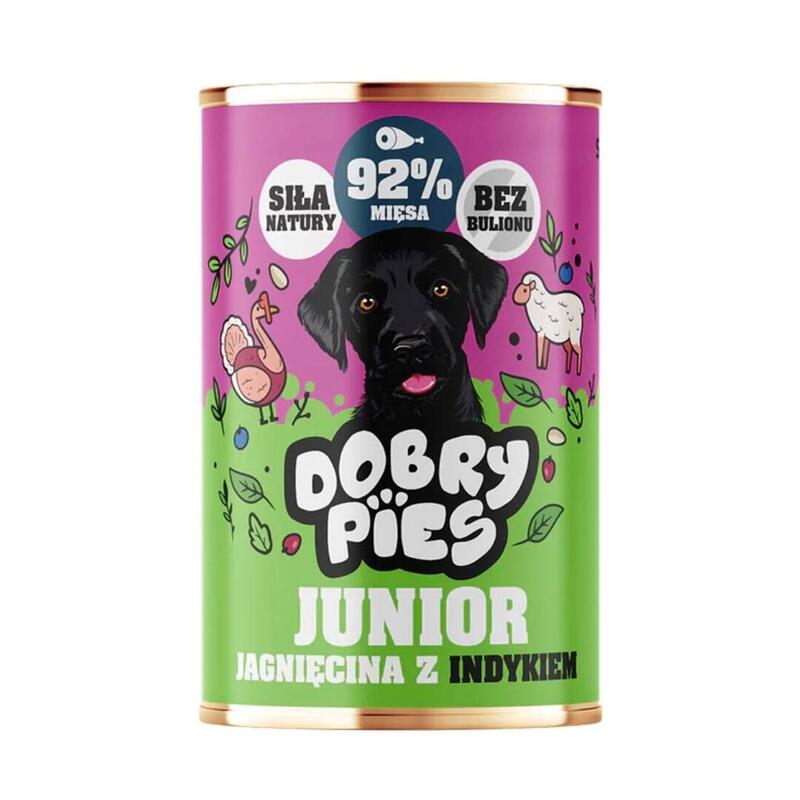 Alimento Húmedo Para Perros Dobry Pies Junior Cordero Con Pavo  400 G