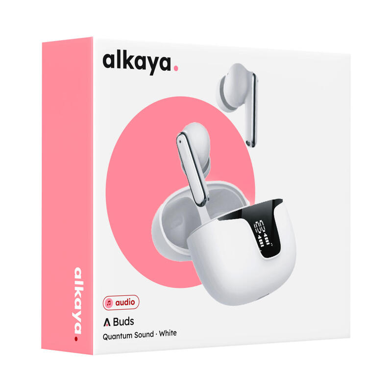 Alkaya A Buds Quantum Sound Bluetooth Kopfhörer Con Display Ladestatus Blanco