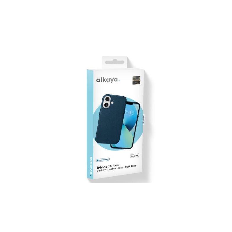 Alkaya Lucid Magsafe Schutzhülle Intelligentes Leder Iphone 16 Plus, Dunkelblau