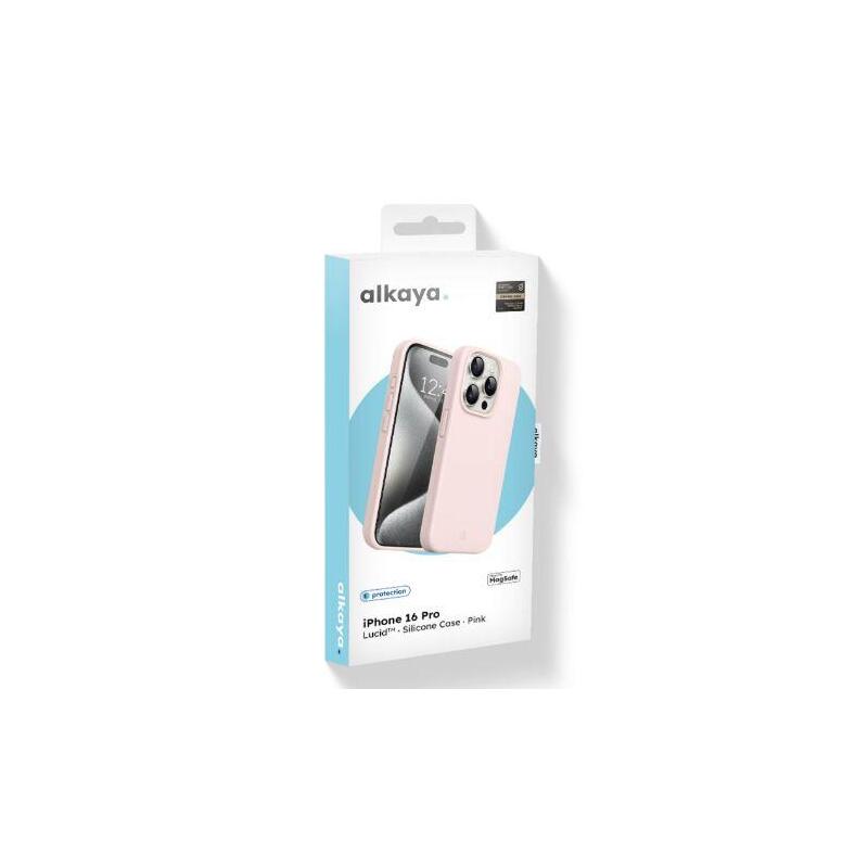 Alkaya Lucid Magsafe Silikon Schutzhülle Iphone 16 Pro, Rosa