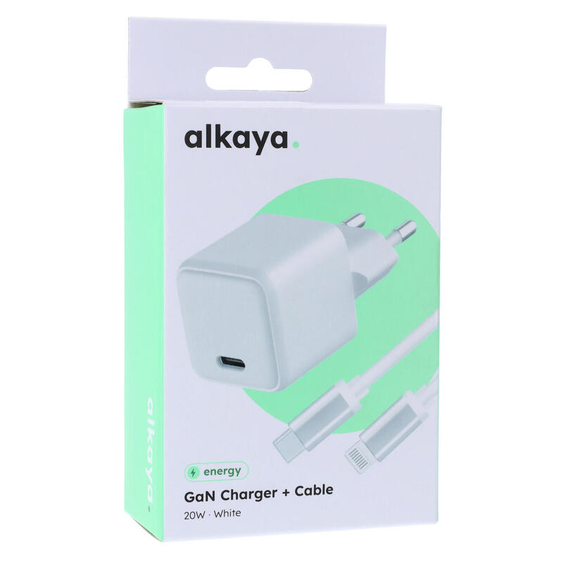 Alkaya Nexus Speed Flex Charger Set Gan Technologie 20w Blanco