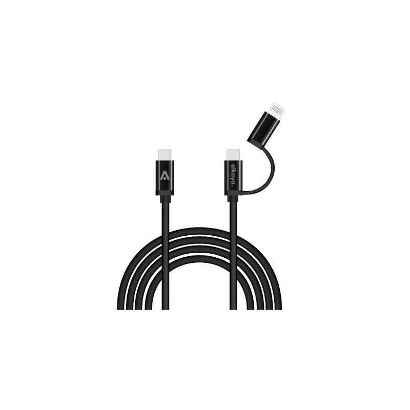 Alkaya Speed Flex 2 In 1 Cable De Datos Hochglanz 15w/12w, 1 M Negro