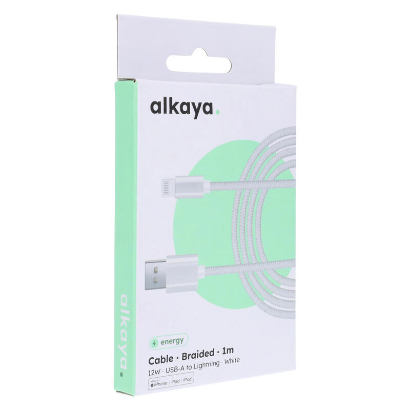 Alkaya Speed Flex Cable De Datos Geflochten 12w, 1m Blanco