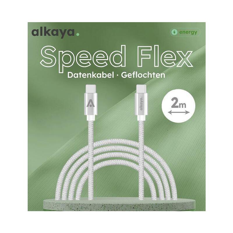 Alkaya Speed Flex Cable Usb-C A Usb-C 2 M Negro