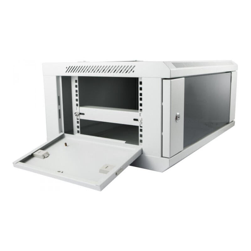 Allnet 19\"Wandgehäuse, 12he, 1-Teilig, T450mm, Lichtgris, Smc-Serie,