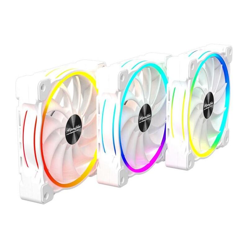 Alpenfohn Wing Boost 3 White 120mm Addressable Rgb High Speed Pwm Fan - Triple
