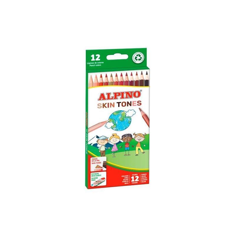 Alpino Lápices De Colores Estuche 12 Ud Tonos De Piel Surtidos