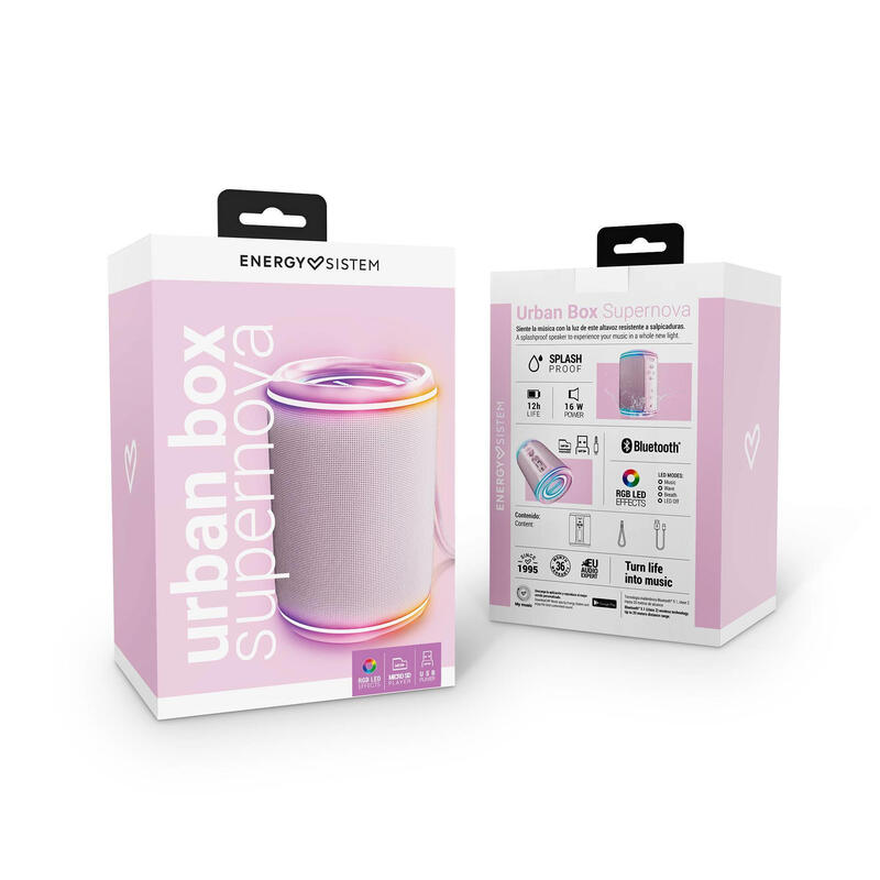 Altavoces Bluetooth Energy Sistem Urban Box Pink Supernova  16w Rosa