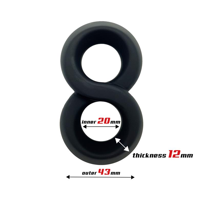 Anillo Doble Para El Pene 100% Silicona Líquida 2 Cm Negro