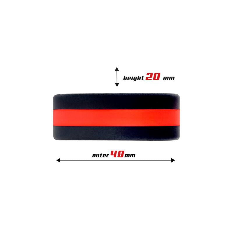 Anillo Para El Pene 100% Silicona Sólida 3.6 Cm Rojo Y Negro