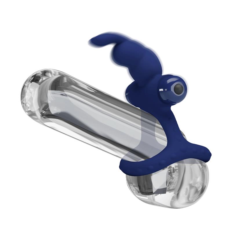 Pretty Love - Luchito Doble Anillo Vibrador Rabbit Azul