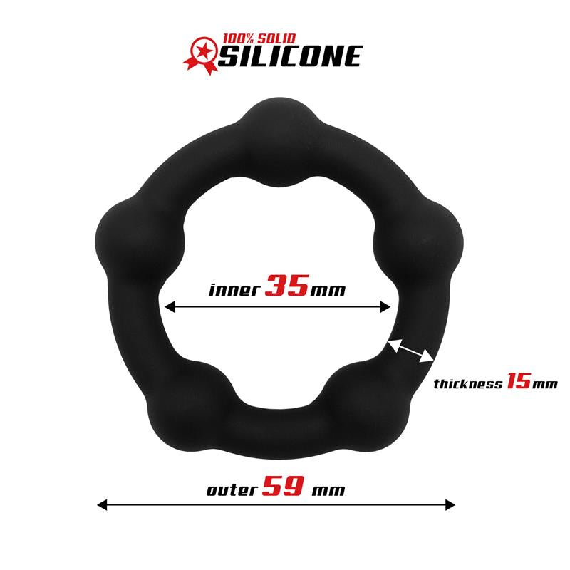 Anillo Para El Pene Silicona Sólida 3.5 Cm Negro