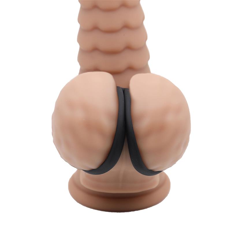 Anillo Triple Pene Y Testículos Silicona Líquida Flexible