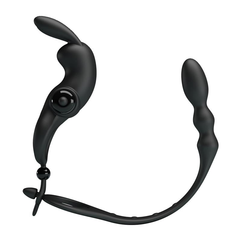 Anillo Vibrador Con Cadena Anal Desmontable