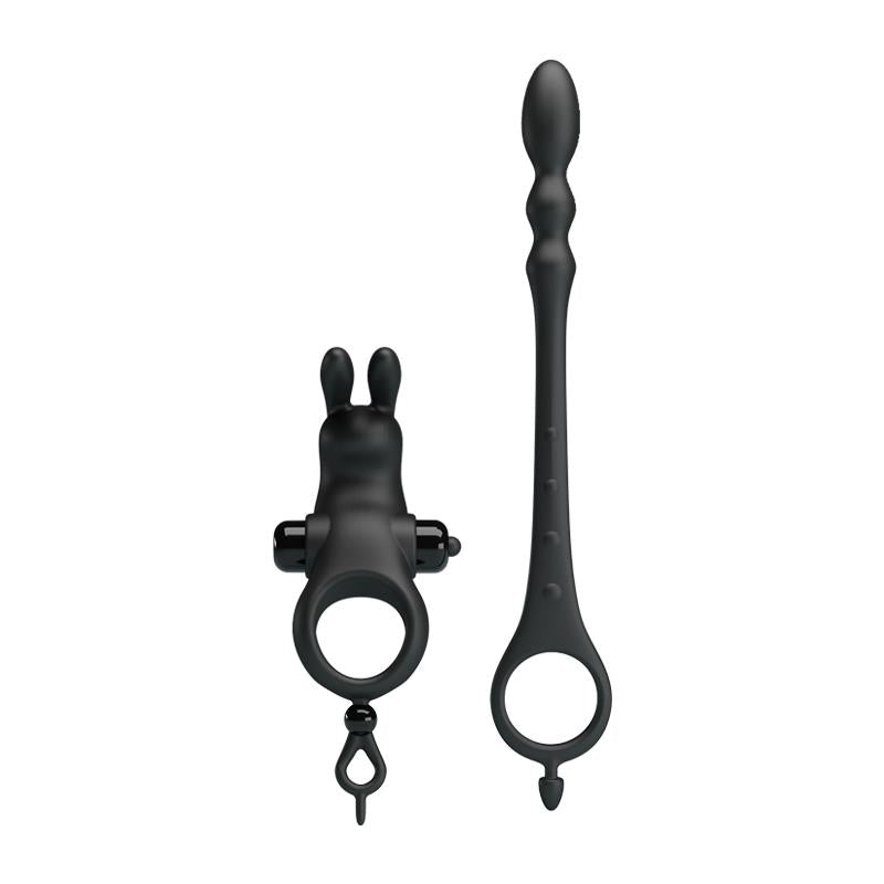 Anillo Vibrador Con Cadena Anal Desmontable