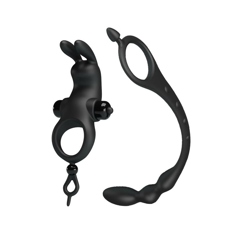 Anillo Vibrador Con Cadena Anal Desmontable