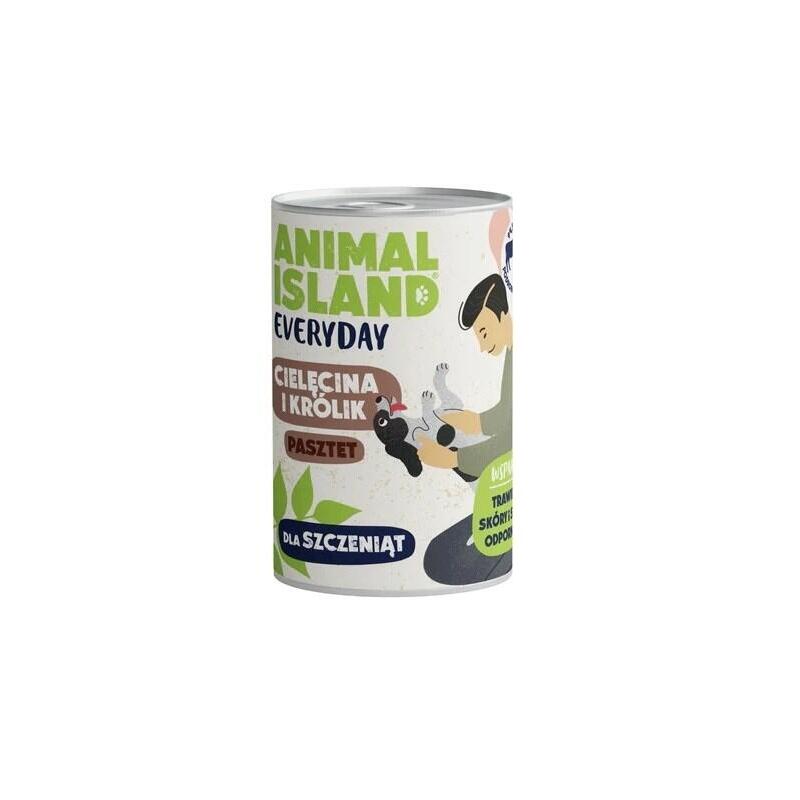 Animal Island Everyday Cielecina I Królik Dla Szczeniat Puszka 400g