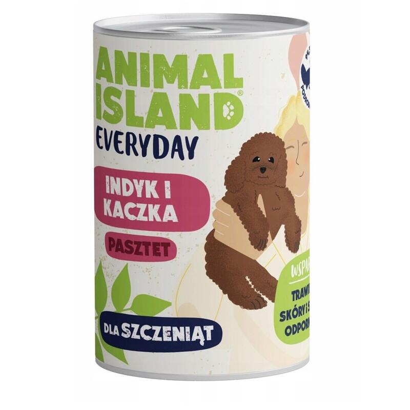 Animal Island Everyday Indyk I Kaczka Dla Szczeniat Puszka 400g