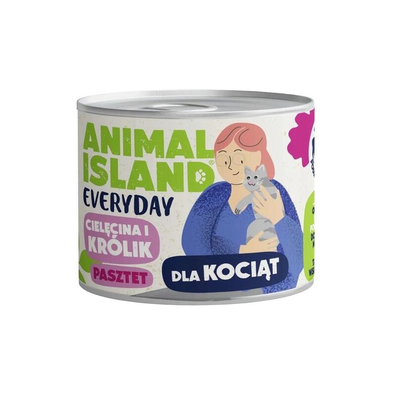 Animal Island Everyday Veal And Rabbit For Kittens - Comida Húmeda Para Gatos - 185g
